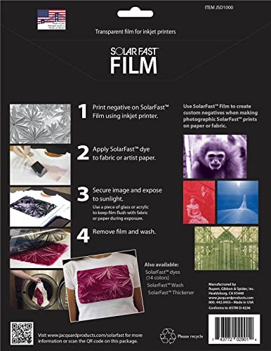 Jacquard Solarfast Dye Film 8.5 X 11 8/Pkg - Image 2