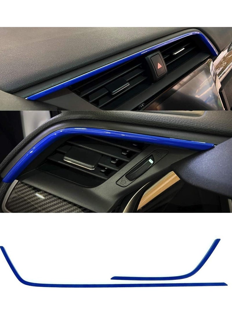 KASTWAVE 10th Gen Civic 2pcs Center Consoles Stickers, Air Vent Trims Dash Board Panel Strips Decals for Honda Civic Sedan Hatchback Coupe 2021 2020 2019 2018 2017 2016  - Image 1