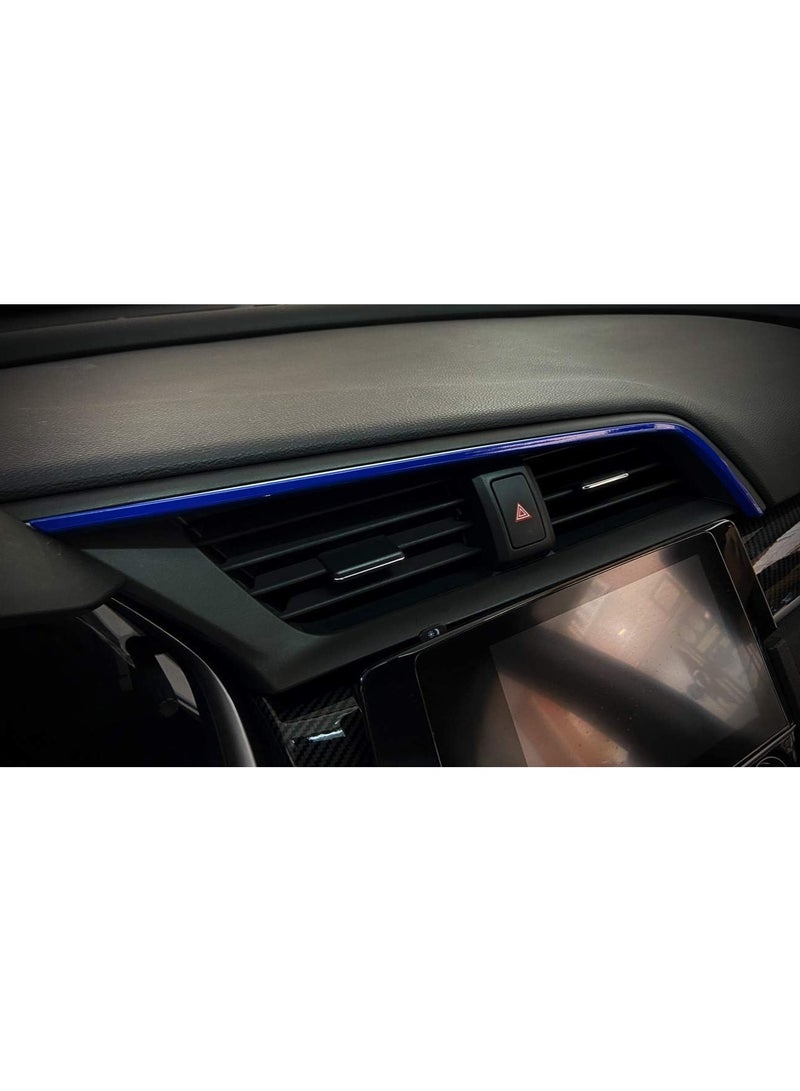 KASTWAVE 10th Gen Civic 2pcs Center Consoles Stickers, Air Vent Trims Dash Board Panel Strips Decals for Honda Civic Sedan Hatchback Coupe 2021 2020 2019 2018 2017 2016  - Image 3