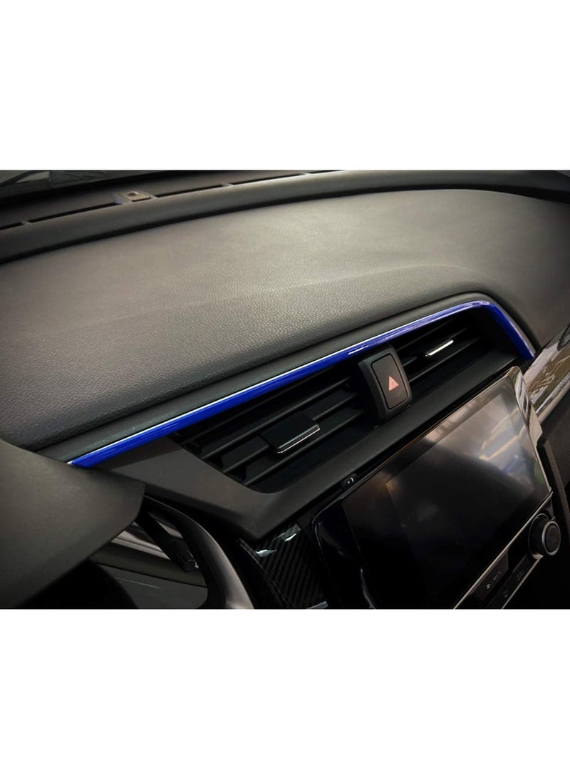 KASTWAVE 10th Gen Civic 2pcs Center Consoles Stickers, Air Vent Trims Dash Board Panel Strips Decals for Honda Civic Sedan Hatchback Coupe 2021 2020 2019 2018 2017 2016  - Image 5