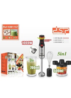 DSB Hand Blender,1000W Hand Mixer Stick Blender with 304 Stainless Steel Blade,Food Processor,Beaker,Egg Whisk,Non-BPA,Ideal fro Smoothies,Purée,Baby Food,KM1157  - Image 1