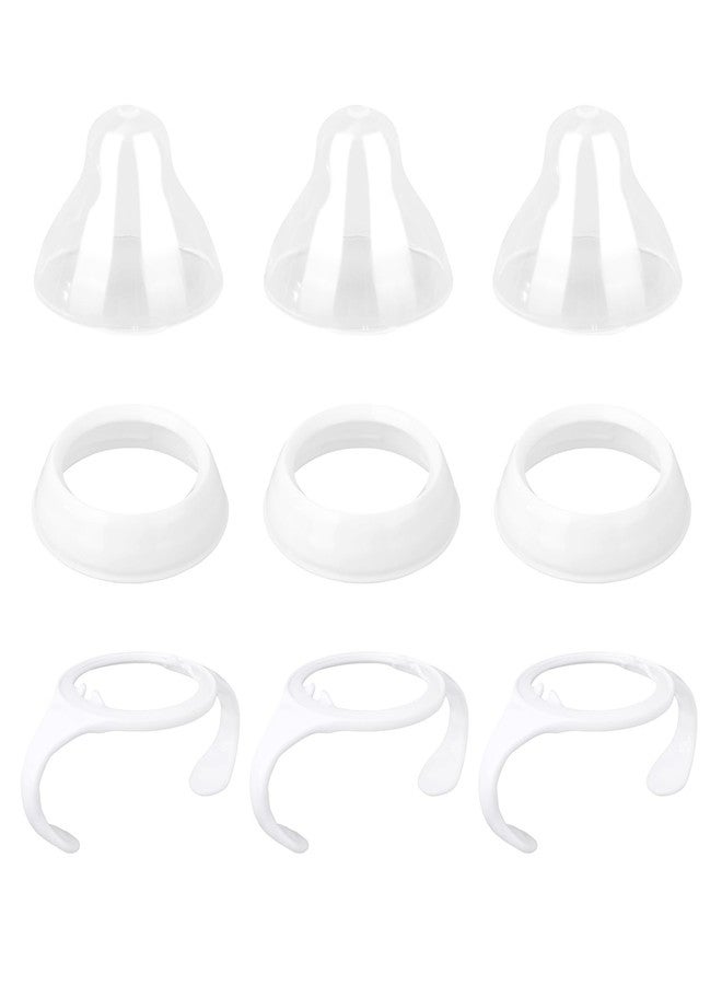 Penitue Baby Bottle Teats Accessories Compatible with Tommee Tippee, Including 3pcs Nipple Rings 3pcs Baby Bottle Caps & 3 Handles BPA-Free & Leakproof Parts for Tommee Tippee - Image 1