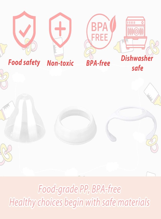 Penitue Baby Bottle Teats Accessories Compatible with Tommee Tippee, Including 3pcs Nipple Rings 3pcs Baby Bottle Caps & 3 Handles BPA-Free & Leakproof Parts for Tommee Tippee - Image 4