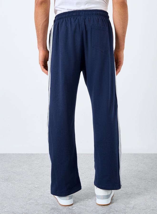 Styli Navy Blue Striped Oversized Joggers - Image 4
