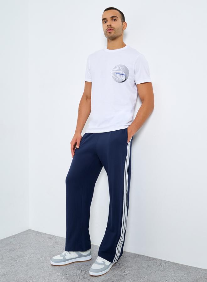 Styli Navy Blue Striped Oversized Joggers - Image 2