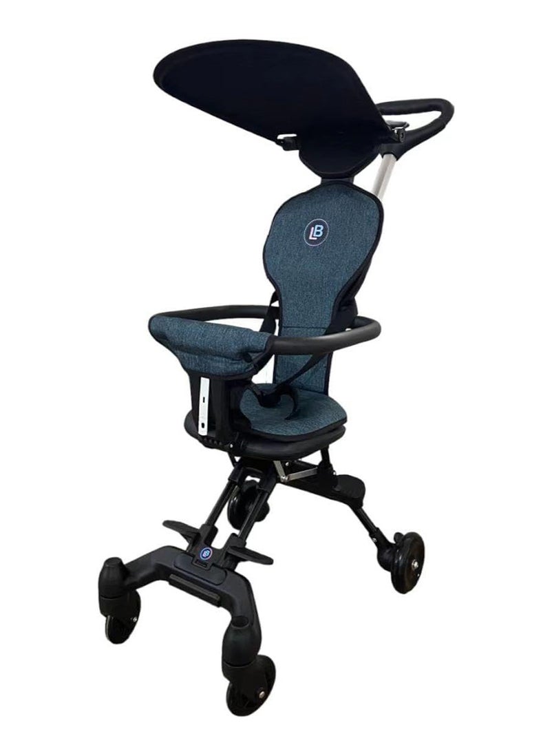 Lovely Baby Lovely Baby LB 715HC Stroller for Infants - Baby Carrier with 360° Rotatable PVC Wheels & Canopy - Foldable Pram & Light Weight Baby Trolley - Baby Chair - Blue 