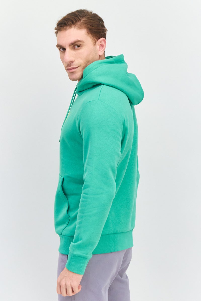 ESPRIT Men Long Sleeves Embroidered Hoodies, Green - Image 2