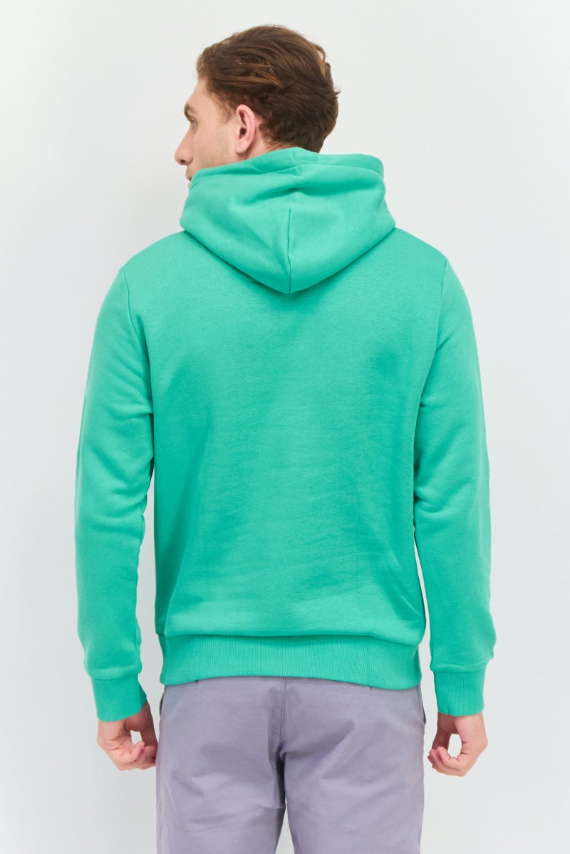 ESPRIT Men Long Sleeves Embroidered Hoodies, Green - Image 3