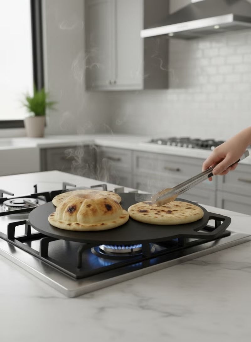 مقلاة مسطحة (صاج) غير لاصقة بقطر 50 سم لتحضير الكريب والخبز المسطح. - Image 5