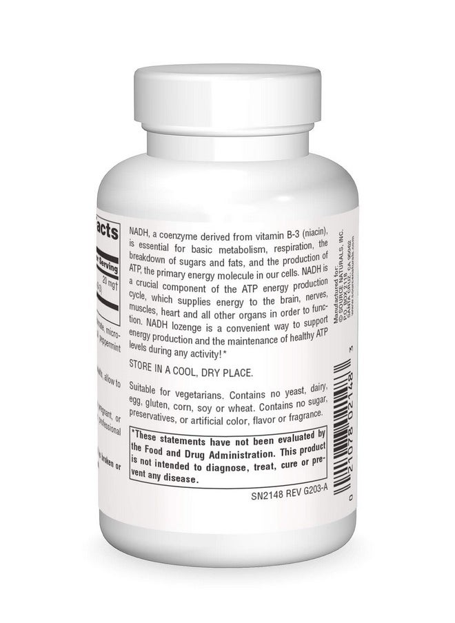 Source Naturals - Nadh 20Mg Boost Energy And Mental Alertness 10 Lozenges - Image 1