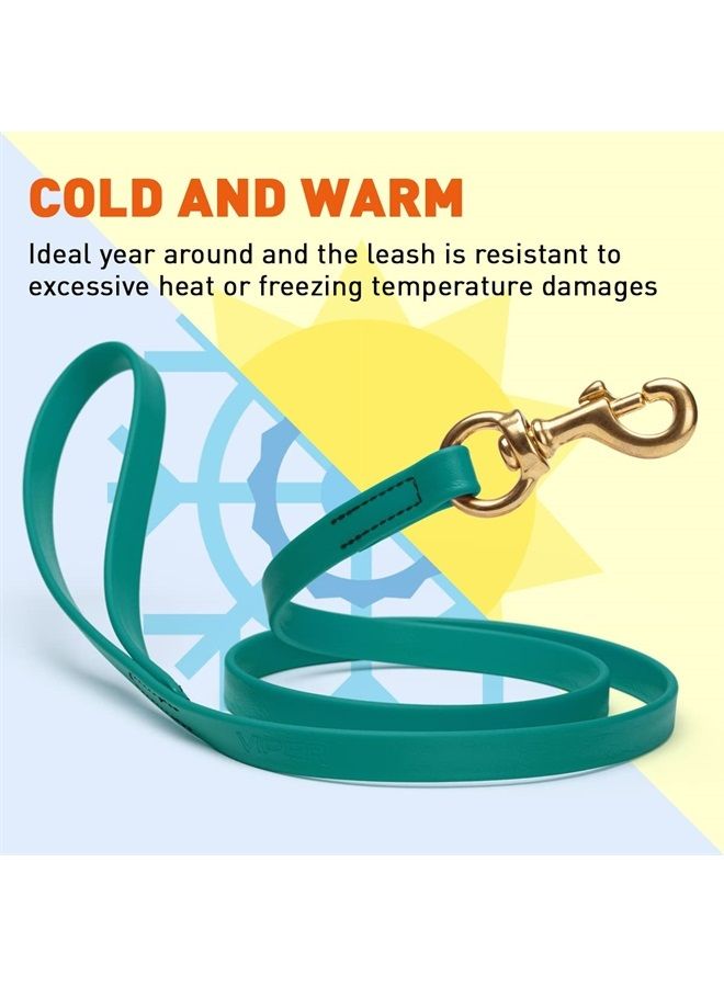 Viper Biothane K9 Working Dog Leash Waterproof Lead for Tracking Training Schutzhund Odor-Proof Long Line with Solid Brass Snap for Puppy Medium and Large Dogs 4ft, Blue Aqua - Image 5