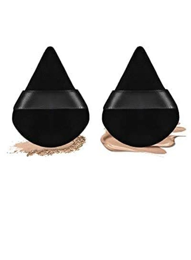 VENIVA 2pcs Triangle Powder Puff For Women Makeup Sponge puff Face Dry Wet Makeup Puff for Loose Powder Body Powder, Cotton Cosmetic Sponge for Contouring, Under Eyes and Corners - Image 1