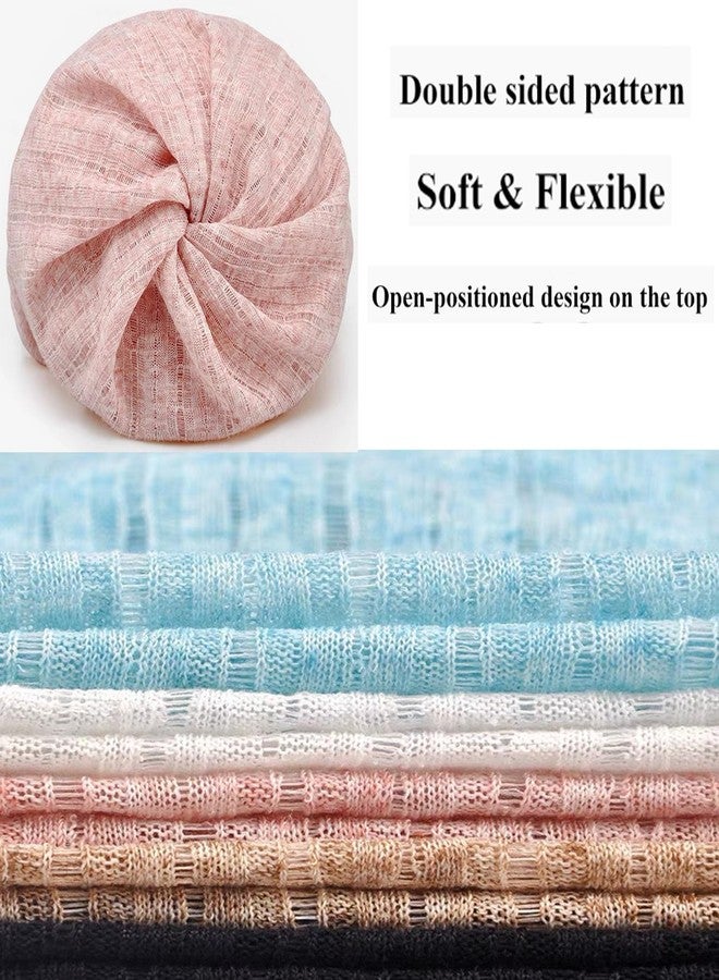 مونوشيف قبعة صوفية فضفاضة للنساء المصابات بالعلاج الكيميائي: 5 قطع من أغطية الرأس لمرضى السرطان، عمامة، قبعة هيب هوب للجري، قبعة نوم، وشاح للرأس لمرضى السرطان - Image 3