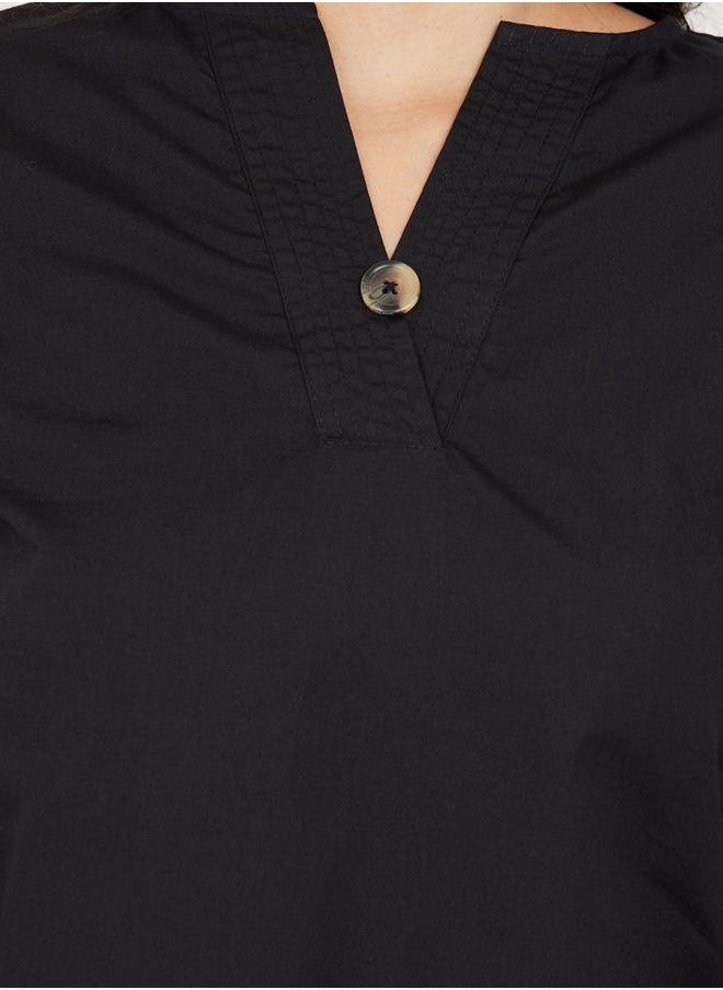 Styli - Notch Neck Long Sleeves Regular Fit Tunic - Image 1
