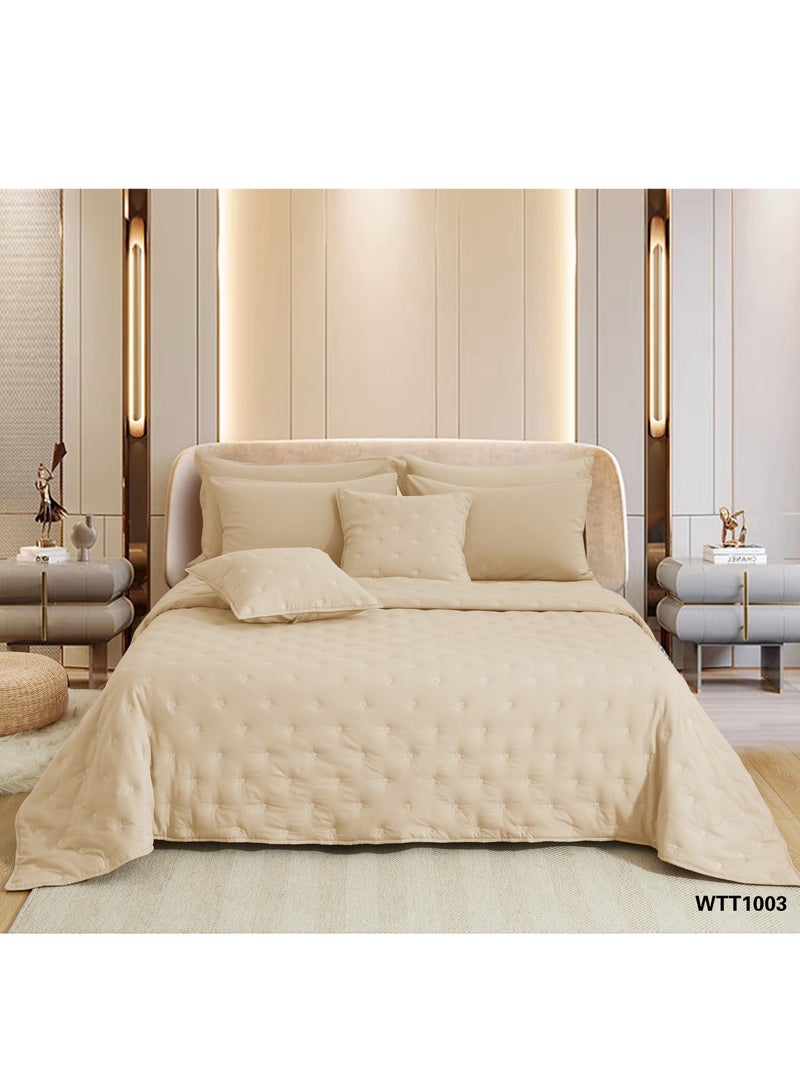 ShinyFlower Quilted Quilt With Dots Washed Cotton 8 pieces Comforter Set 240 x 220cm Double Size - Image 1