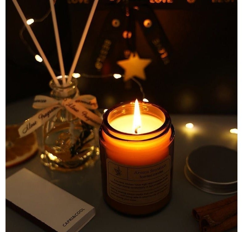 JAYATO Scented Candles Gift Set - Scented Candle and Aroma Reed Diffuser Set,  Aromatherapy, Candles for Valentine's Day, Birthdays, Weddings, Party Favors, Bathrooms, Yoga Sessions, Christmas, New Year, Housewarming, Women and Men, Present for Mom, Dad. Lavender Candle (Lavender) - Image 4