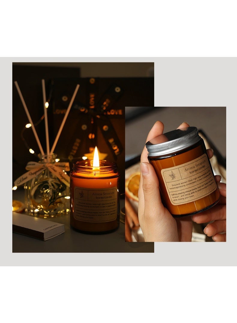 JAYATO Scented Candles Gift Set - Scented Candle and Aroma Reed Diffuser Set,  Aromatherapy, Candles for Valentine's Day, Birthdays, Weddings, Party Favors, Bathrooms, Yoga Sessions, Christmas, New Year, Housewarming, Women and Men, Present for Mom, Dad. Lavender Candle (Lavender) - Image 5