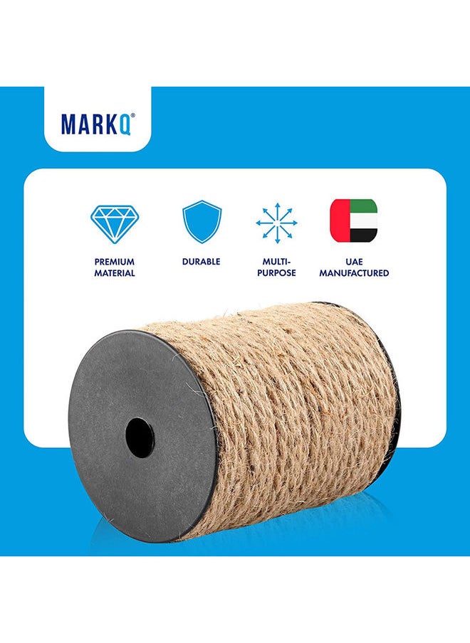 MARKQ Jute Rope 4mm x 20 Meter Natural Thick Hemp Twine Cord for Cat Scratcher, Gardening Tools, Bundling, DIY Crafts Decoration  - Image 3