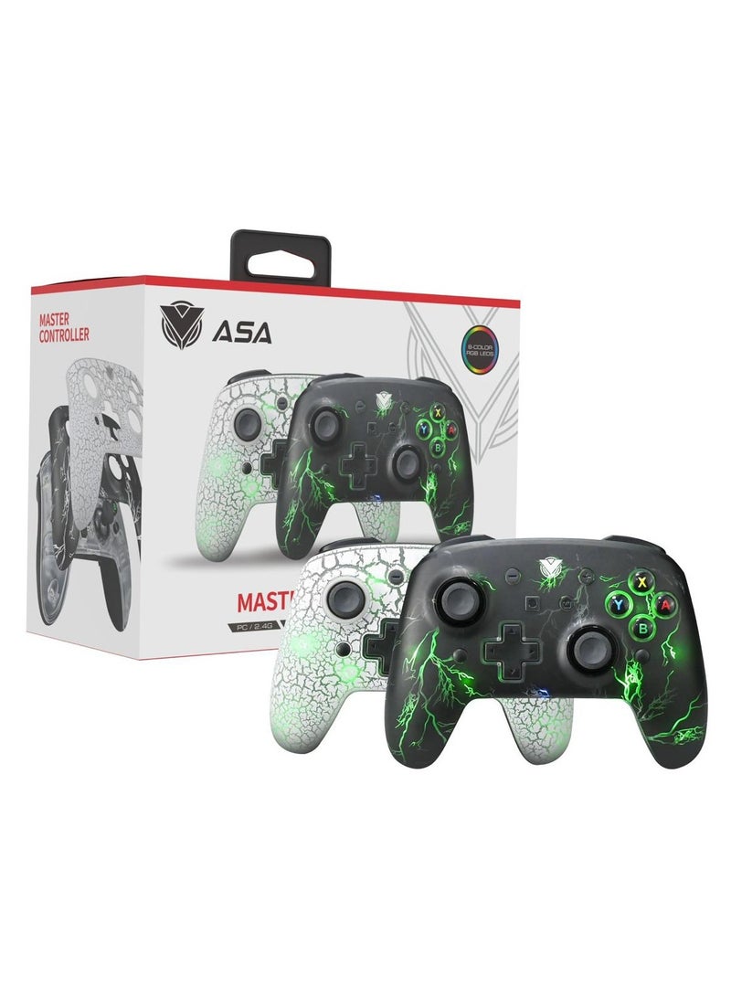 ASA Wireless Master Controller for Switch/Switch Lite/Switch OLED, 8 Colors Adjustable LED with Replaceable Magnetic Cover Design  - Image 2