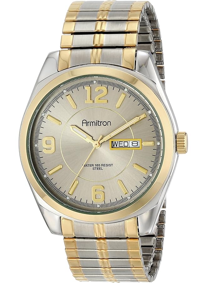 أرميترون ساعة رجالية بسوار من الفولاذ المقاوم للصدأ بلونين مقاس 40 مم - Image 1