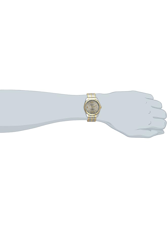 أرميترون ساعة رجالية بسوار من الفولاذ المقاوم للصدأ بلونين مقاس 40 مم - Image 4