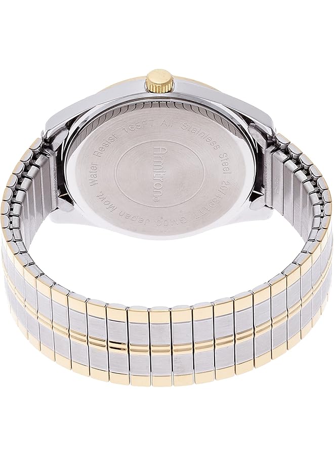 أرميترون ساعة رجالية بسوار من الفولاذ المقاوم للصدأ بلونين مقاس 40 مم - Image 2