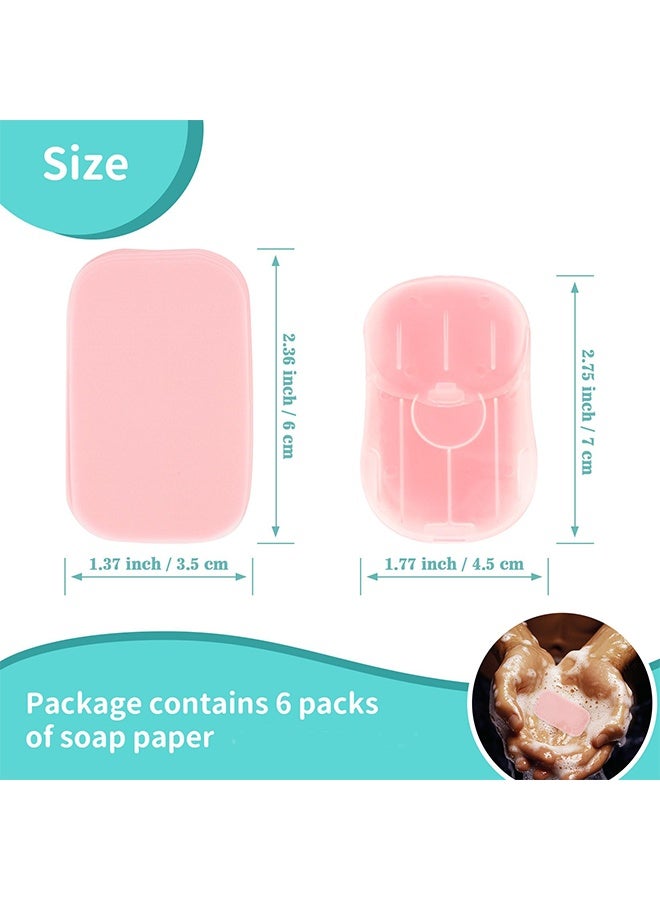 300 Sheets 6 Packs Travel Size Foaming Paper Soap Sheets Refills, Disposable Scented Hand Washing Soap Flakes for Traveling, Camping & Hiking Essentials - Image 2