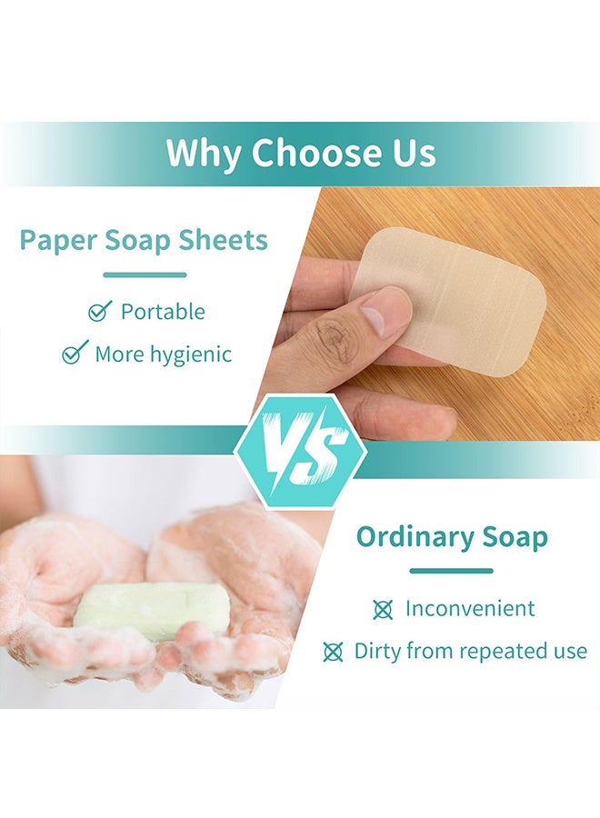 300 Sheets 6 Packs Travel Size Foaming Paper Soap Sheets Refills, Disposable Scented Hand Washing Soap Flakes for Traveling, Camping & Hiking Essentials - Image 4