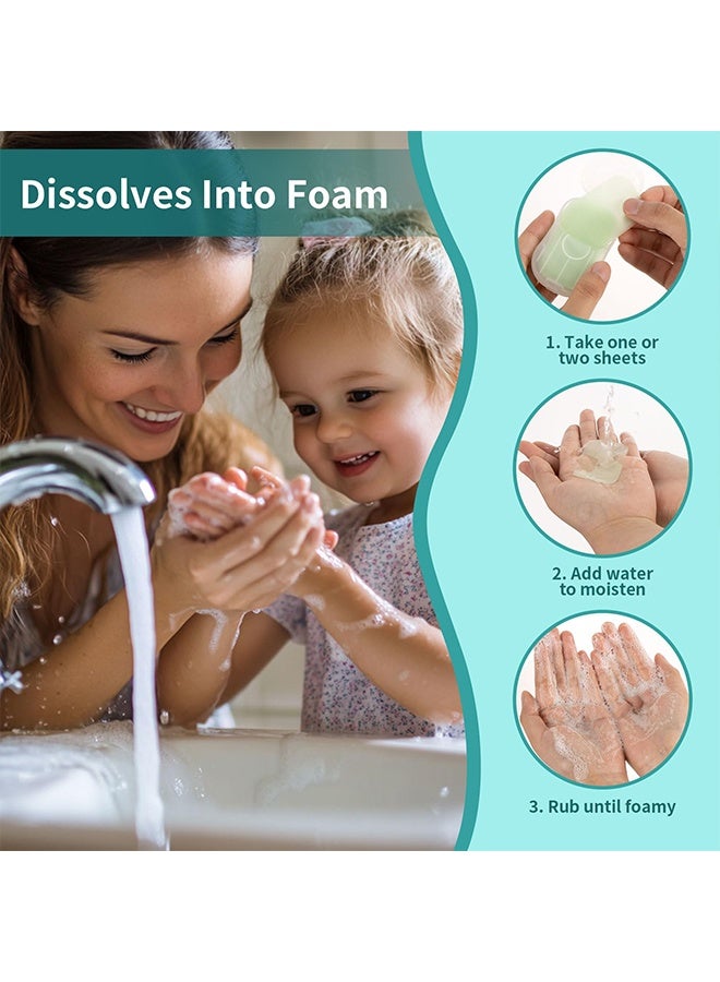 300 Sheets 6 Packs Travel Size Foaming Paper Soap Sheets Refills, Disposable Scented Hand Washing Soap Flakes for Traveling, Camping & Hiking Essentials - Image 5