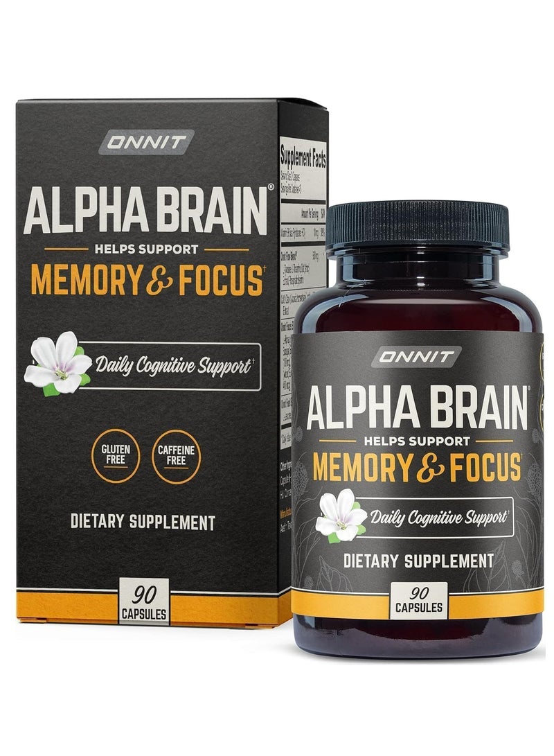 أونيت ألفا برين لدعم الذاكرة، صفاء الذهن، تركيز، مكمل غذائي لصحة الدماغ، 90 كبسولة، 45 حصة - Image 1