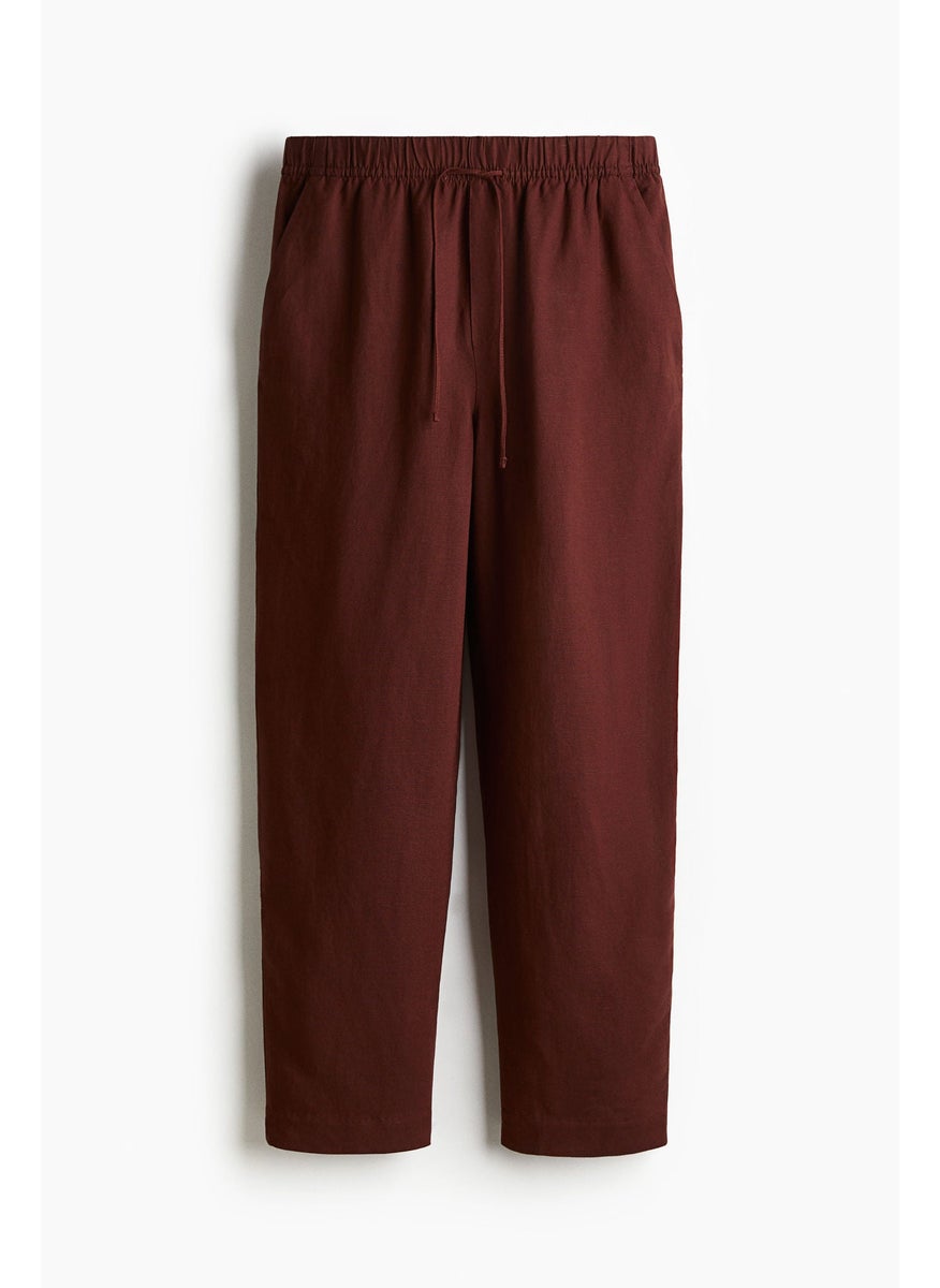H&M Linen-Blend Drawstring Trousers  - Image 4