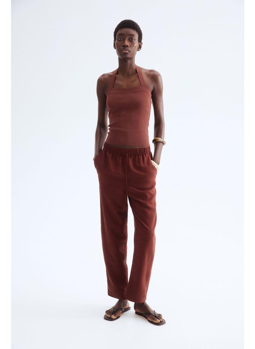 H&M Linen-Blend Drawstring Trousers  - Image 1
