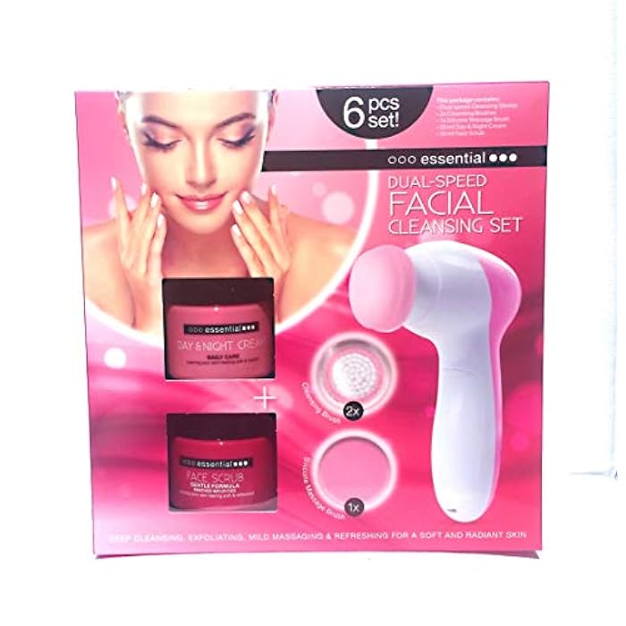 Essential Dual Speed facial cleansing Set 6 Pcs Set.