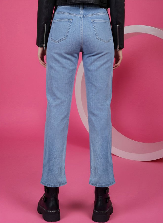 POPCULTR Light Fade High-Rise Straight Fit Jeans for Women - Image 3