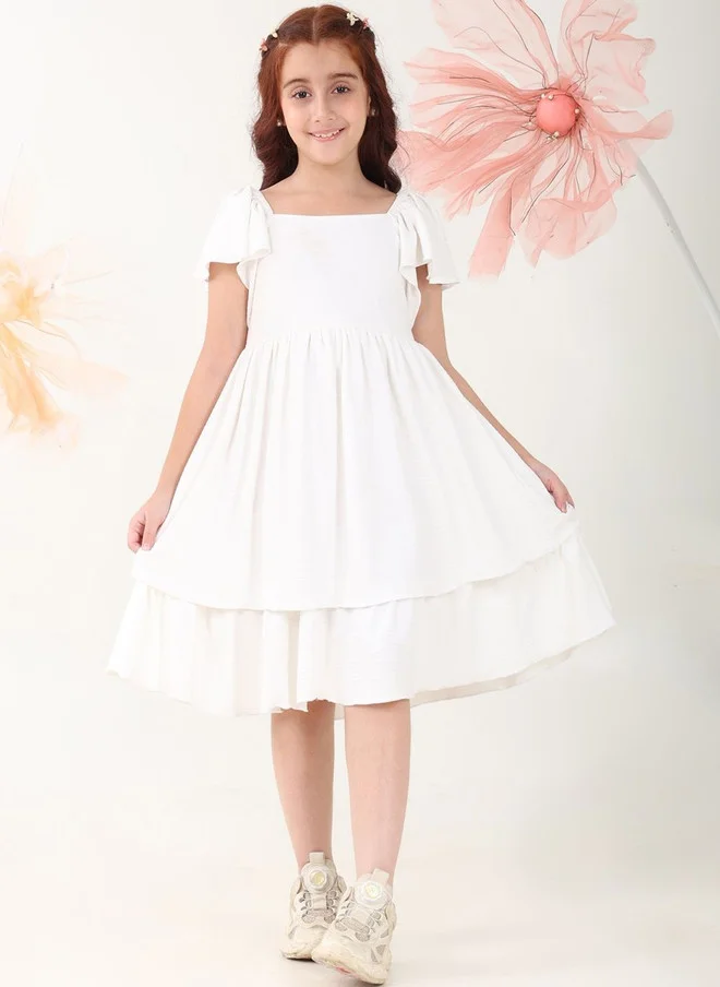 Bonkids BONKIDS Flutter Sleeve Empire Dress