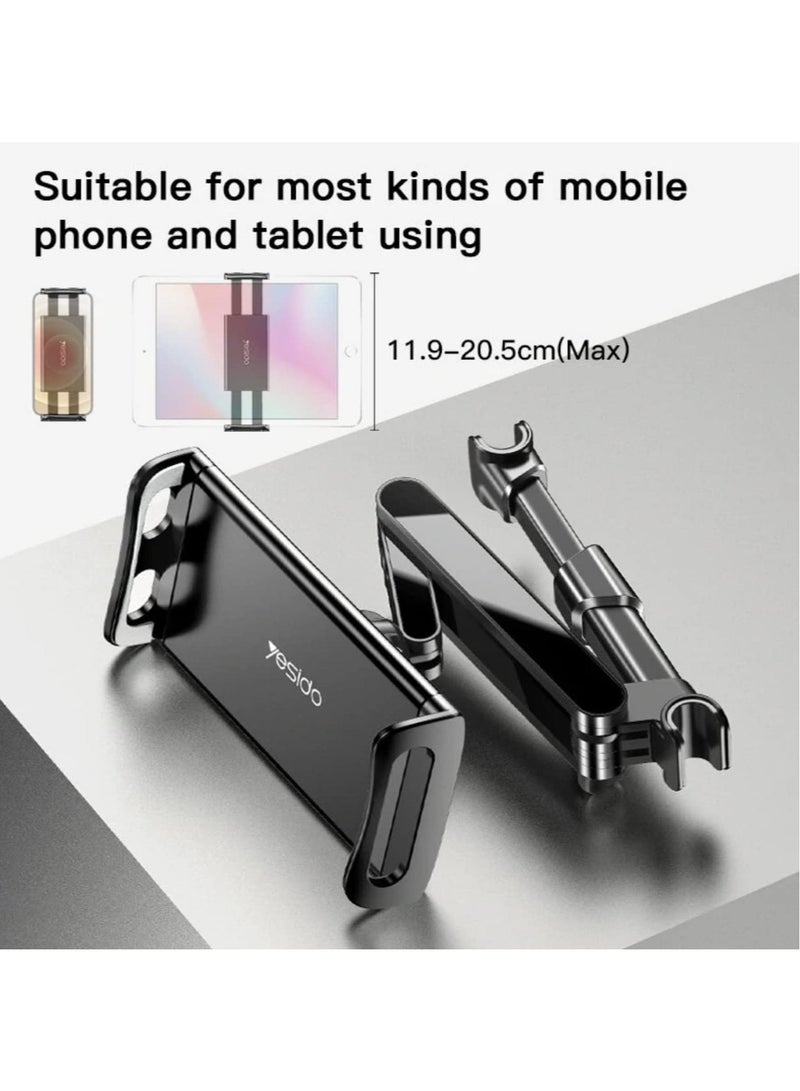 Yesido C117 Car Tablet Headrest Mount Holder For Seat 360 Degree Rotation Compatible With 4.7Inch To 12.9 Inch, Tablets/Iphone 13/Ipads - Image 2