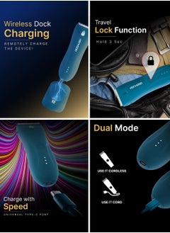 MENHOOD MENHOOD Best Ball Trimmer & Body Grooming Trimmer 1.0 Pro for Men | Male Body Hair Trimmer | IPX7 Waterproof | Wireless Charging with Type-C Support | 150 Min Runtime | 4000K LED Light | Ceramic Blades for Below-the-Belt & Full Body Grooming | Shaver & Razor for Men (Blue)  - Image 5