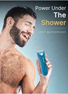 MENHOOD MENHOOD Best Ball Trimmer & Body Grooming Trimmer 1.0 Pro for Men | Male Body Hair Trimmer | IPX7 Waterproof | Wireless Charging with Type-C Support | 150 Min Runtime | 4000K LED Light | Ceramic Blades for Below-the-Belt & Full Body Grooming | Shaver & Razor for Men (Blue)  - Image 4