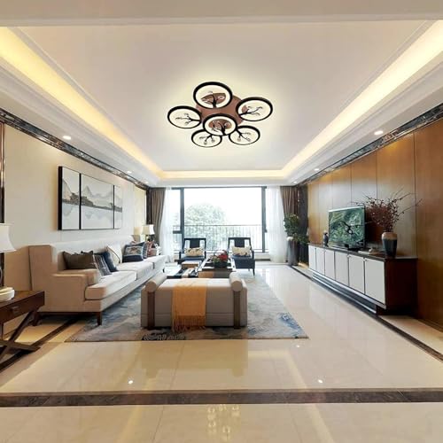 blissbells Modern LED Ring Ceiling Light – Designer Flush Mount Ceiling Lamp with Crystal Accents & Gold Finish – Warm White Decorative Lighting for Living Room, Bedroom, Dining Area - Image 3