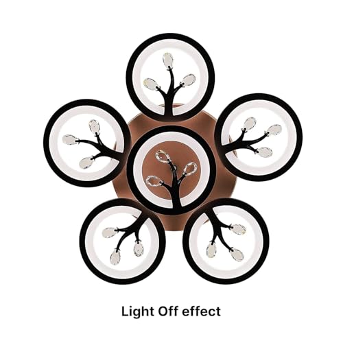 blissbells Modern LED Ring Ceiling Light – Designer Flush Mount Ceiling Lamp with Crystal Accents & Gold Finish – Warm White Decorative Lighting for Living Room, Bedroom, Dining Area - Image 5