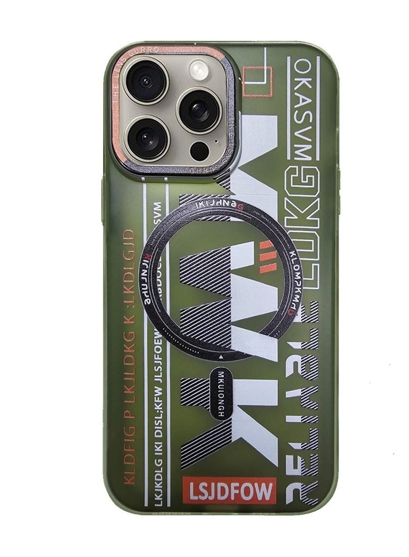 Techie حافظة TPU MWK مغناطيسية شفافة جمالية مع واقي عدسة الكاميرا المرتفع لجهاز Apple iPhone 15 Pro Max - أخضر - Image 2