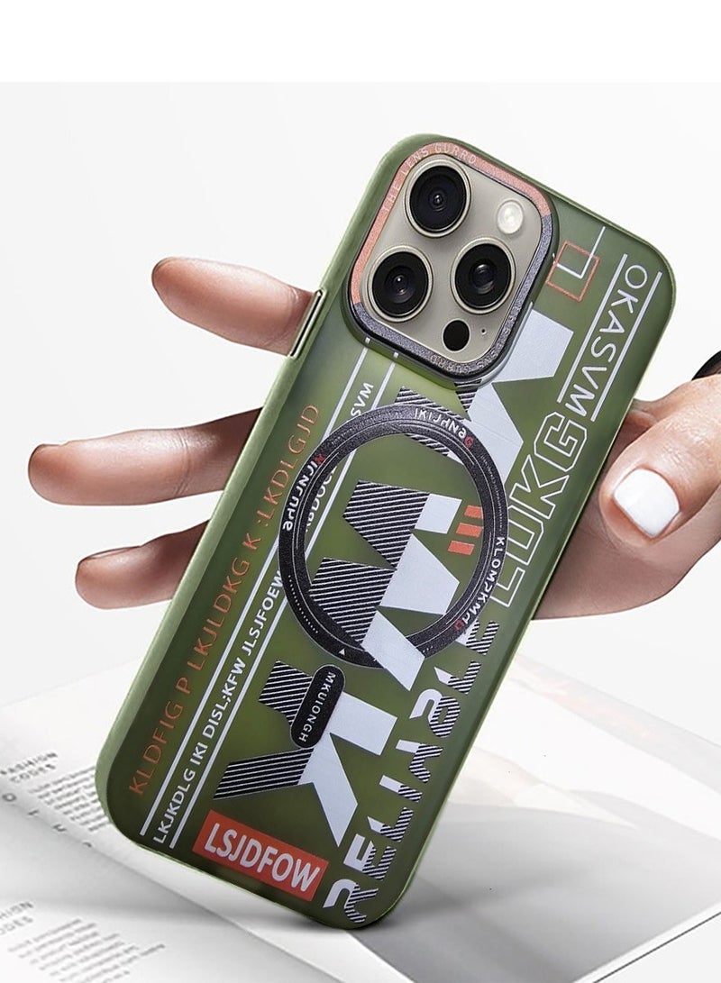 Techie حافظة TPU MWK مغناطيسية شفافة جمالية مع واقي عدسة الكاميرا المرتفع لجهاز Apple iPhone 15 Pro Max - أخضر - Image 3