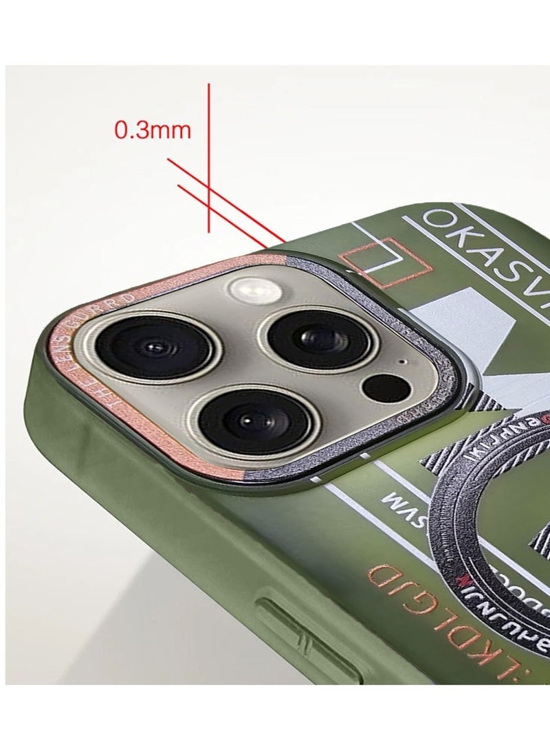 Techie حافظة TPU MWK مغناطيسية شفافة جمالية مع واقي عدسة الكاميرا المرتفع لجهاز Apple iPhone 15 Pro Max - أخضر - Image 4