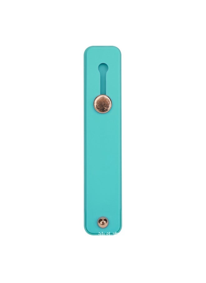 Generic Silicone Mobile Phone Ring Bracket Solid Color Push-pull Mobile Phone Back Sticker Silicone Push-pull Live Lazy Stand-Color:Cyan-Style:K167 Bare Metal  - Image 1
