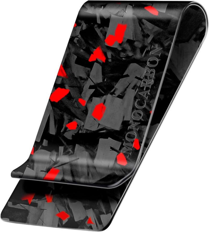 MONOCARBON Carbon-Fiber-Money-Clip-for-Men, Minimalist-Money-Holder for Cash, High Elastic Carbon-Fiber-Wallet, Slim and Durable - Image 1