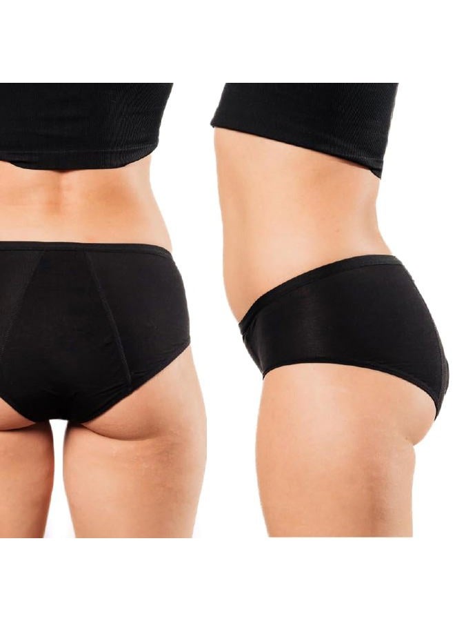 Bambody Absorbent Brief: Super Comfy Period Panties | Protective Underwear for Women, Girls and Teens, 3 Pack: Black, 8 - Image 2