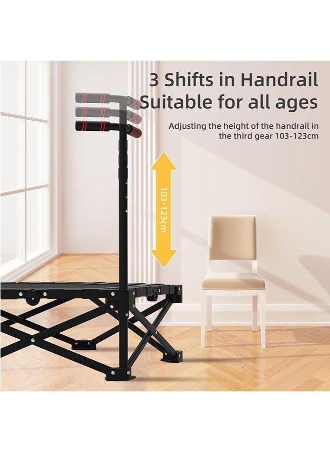 Beauenty 40" Folding Fitness Trampoline, 3 Height-Adjustable Foam Handle, Installation Free Trampoline, Stable & Quiet Exercise Rebounder for Kids Adults Indoor/Garden Workout, Max Load 150KG - Image 4