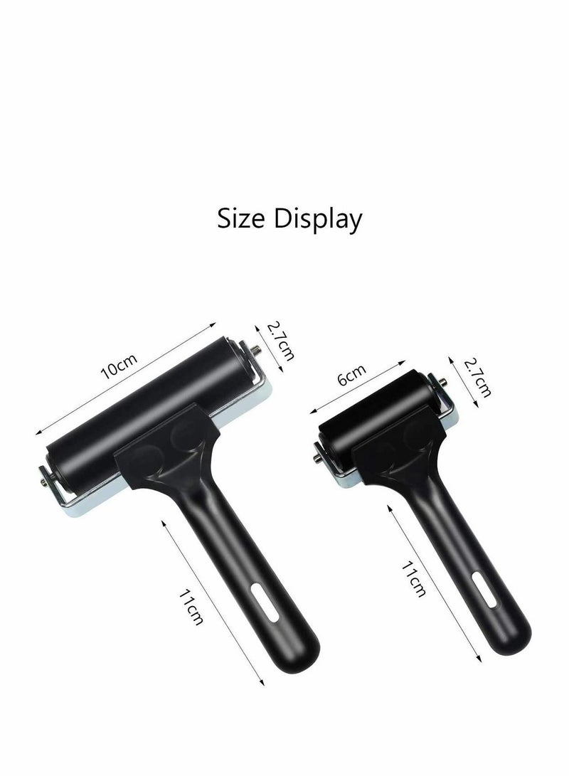 Y&D 2Pcs Rubber Roller Brayer Rollers Glue for Ink Paint Block Stamping, Printmaking Wallpaper and Arts & Crafts Soft - Image 5
