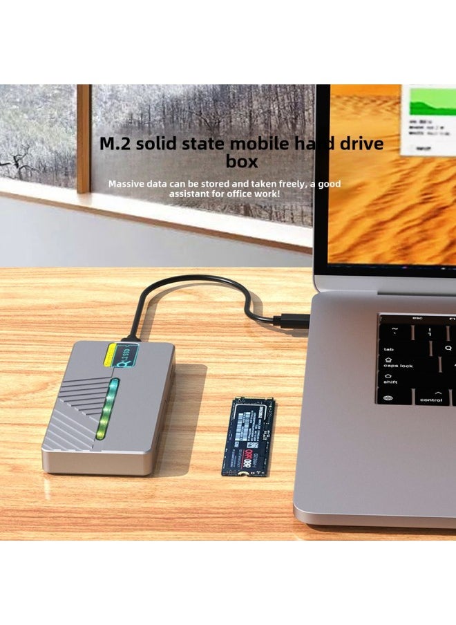 Generic Smart Display M.2 Solid State Mobile Hard Disk Box 10GB Dual Protocol NVMe/sata Aluminum Alloy Shell-Color:S49LCO NVME/NGFF (black)  - Image 4