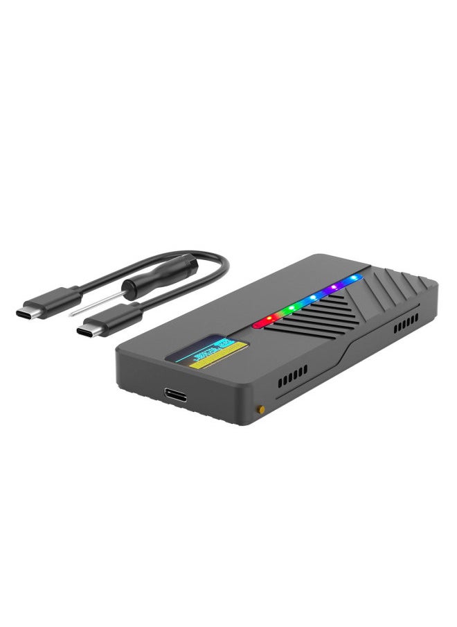 Generic Smart Display M.2 Solid State Mobile Hard Disk Box 10GB Dual Protocol NVMe/sata Aluminum Alloy Shell-Color:S49LCO NVME/NGFF (black)  - Image 1